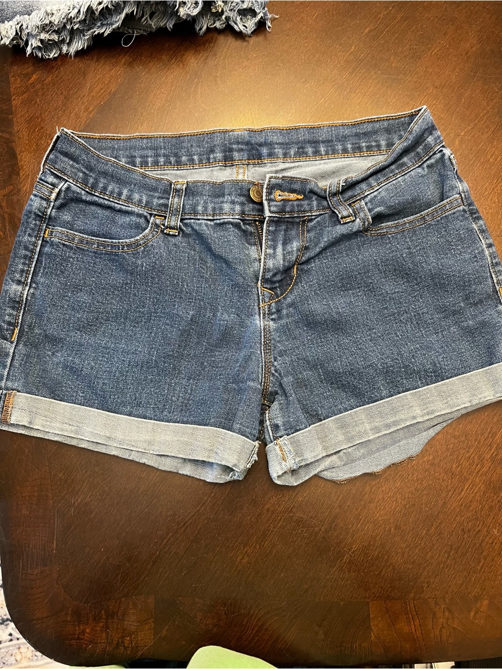 Classic Blue Denim Cuffed Women’s Shorts
